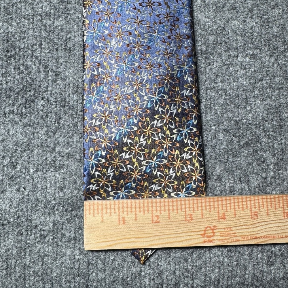 Jhane Barnes Men's 100% Silk Necktie JAPAN Designer Geometric Floral Multicolor - Picture 10 of 11